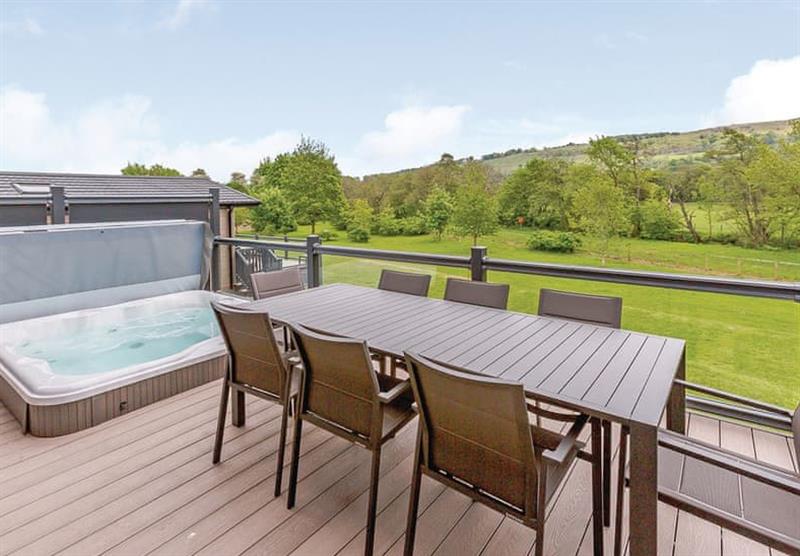 Decking and private hot tub in the Optimum 8 at Ullswater Heights in Greystoke, Nr Penrith