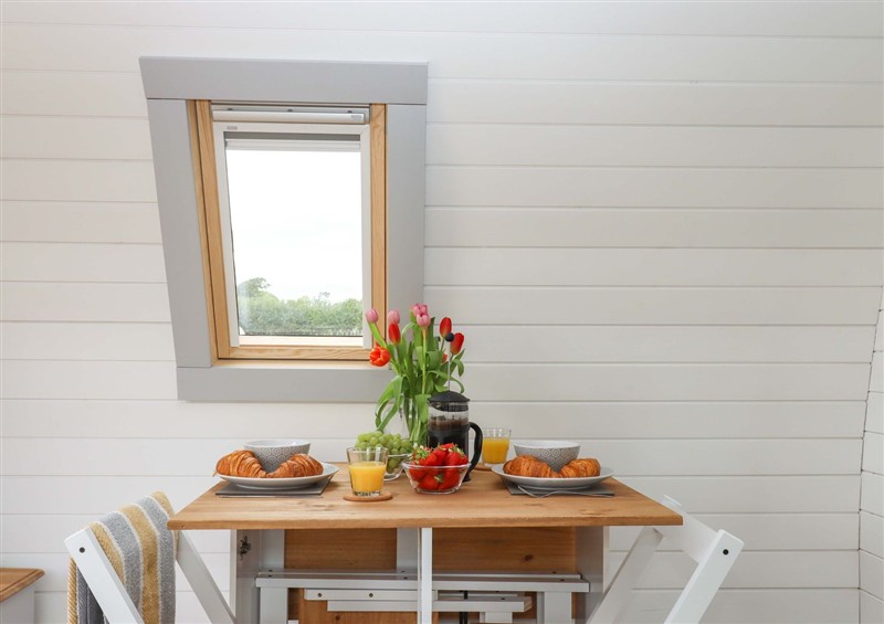 This is the dining room at Under Oak Pod, Totnes