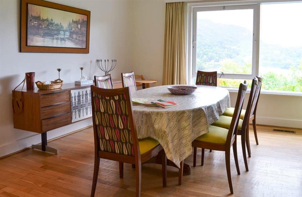 Fabulous dining area with views over the lake and fells at Unerigg in Grasmere, Cumbria