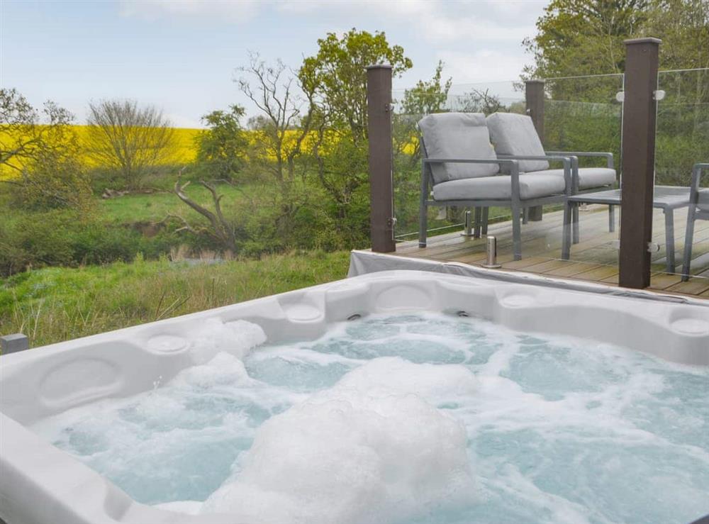 Hot tub at Unwind @37 in Felton, near Morpeth, Northumberland