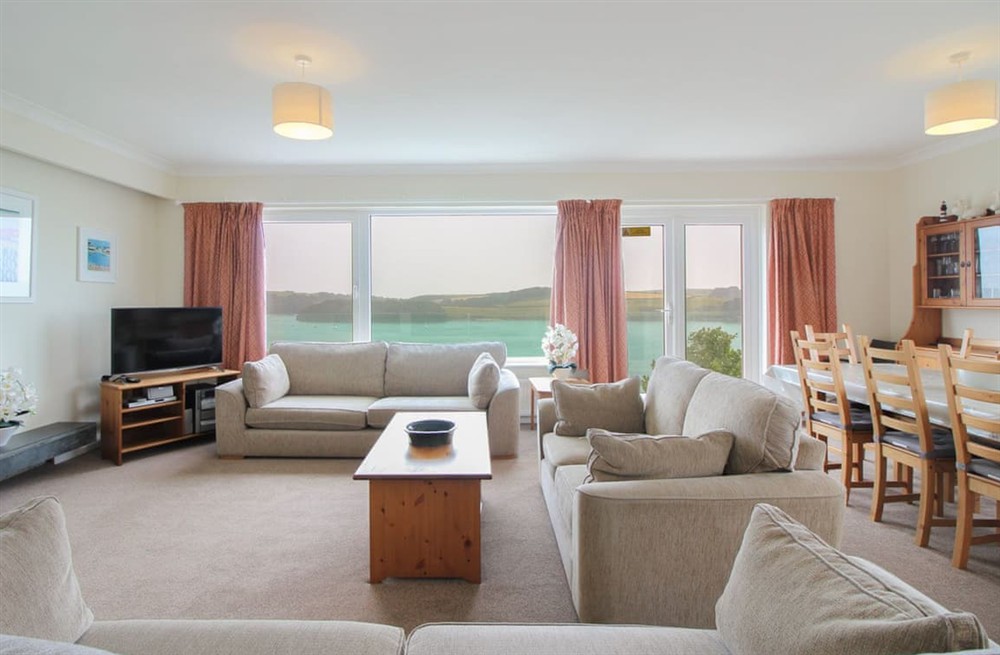 Living area at Upper Cobblestones in St Mawes, Cornwall