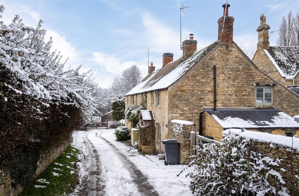 The snowy lane and exterior