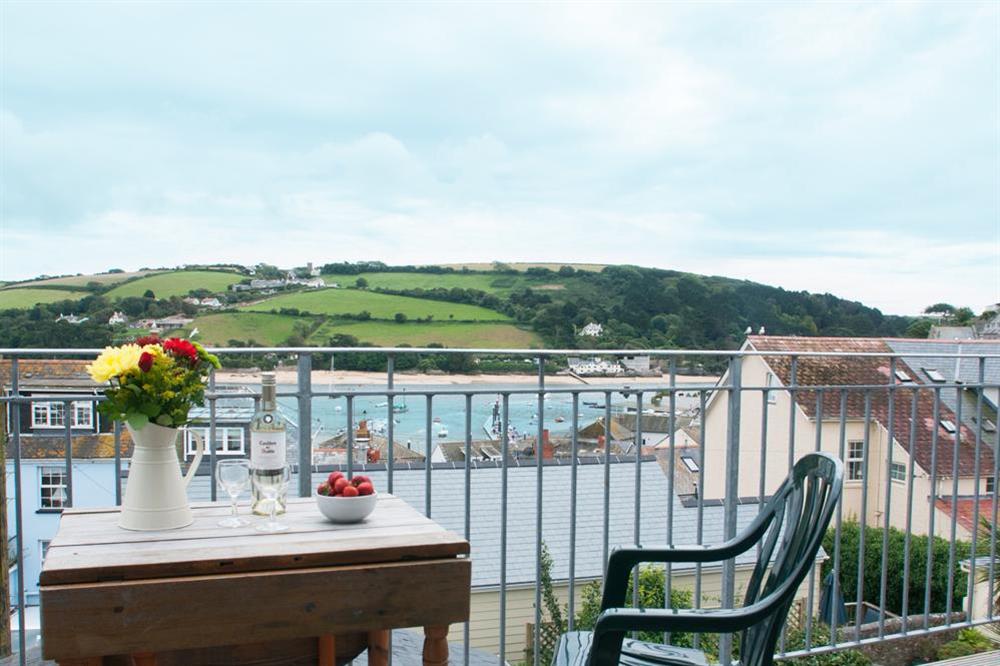 Balcony with views over Salcombe Harbour at Upper Marcam House in 9a Church Street, Salcombe