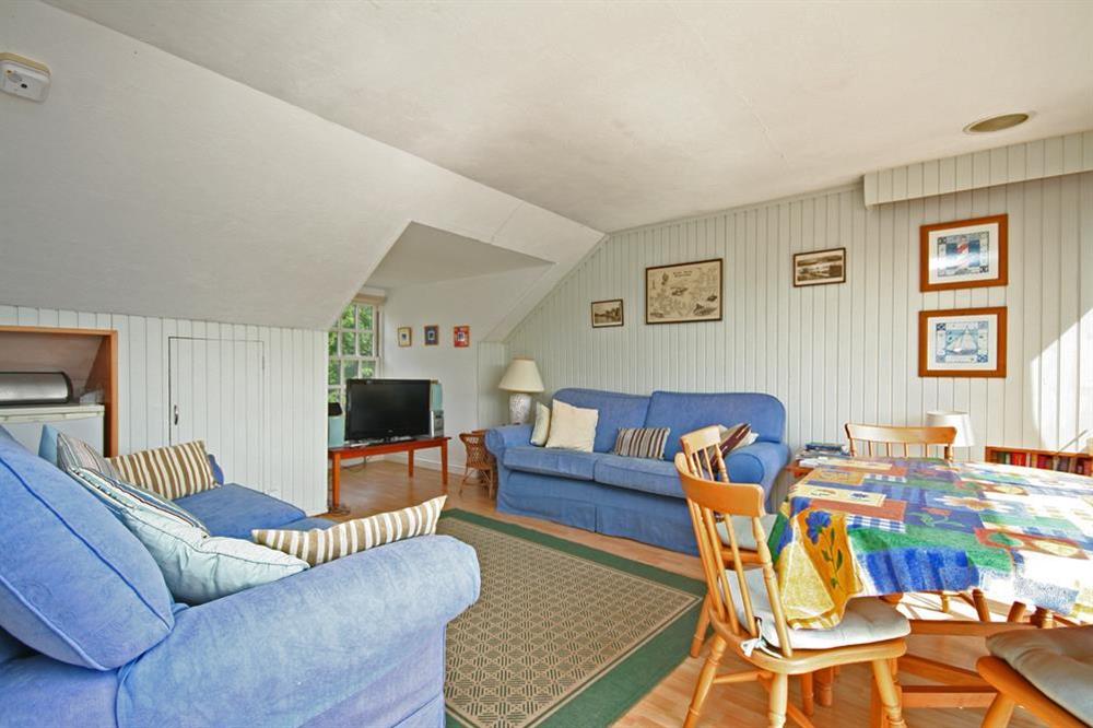 Open plan living/dining/kitchen area at Upper Marcam House in 9a Church Street, Salcombe