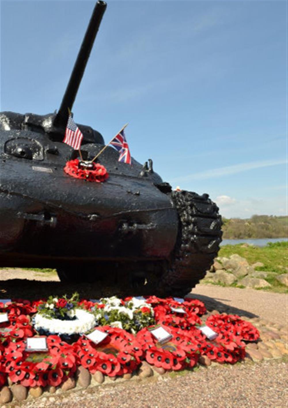 The tank at Torcross, a memorial to Operation Tiger at Upper Reeds in Torcross