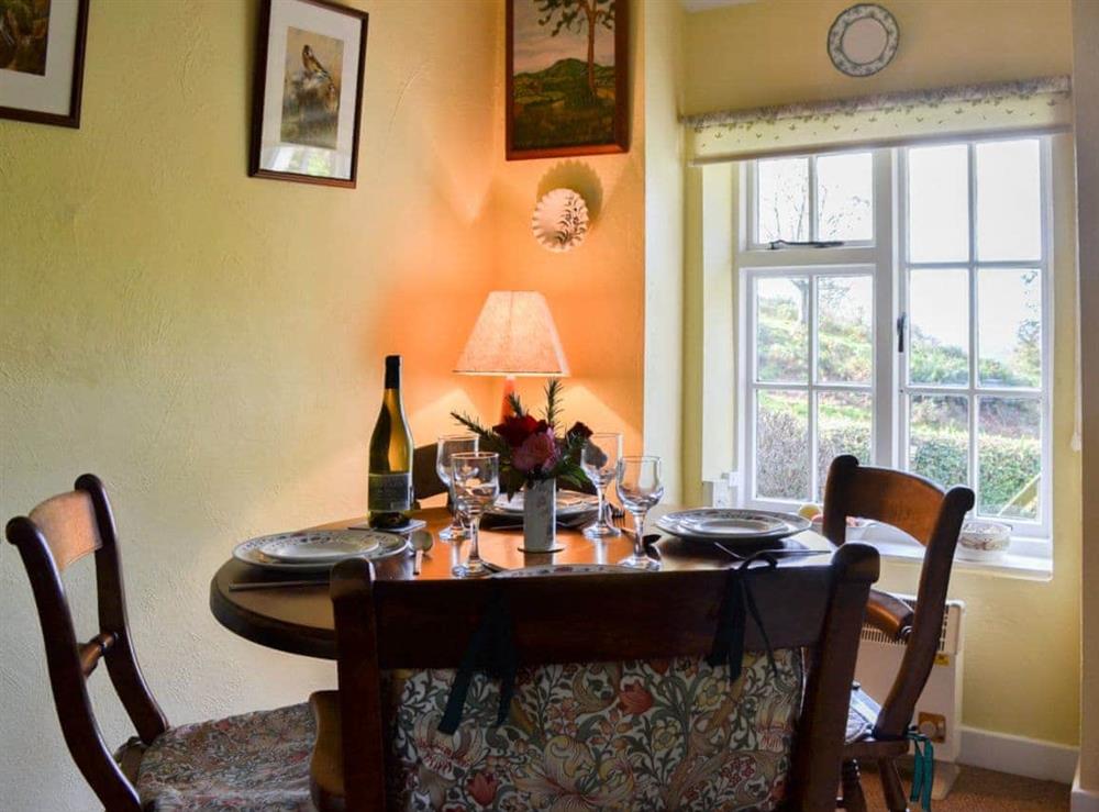 Delightful dining room at Upper Stanbatch Cottage in Wentnor, near Bishops Castle, Shropshire