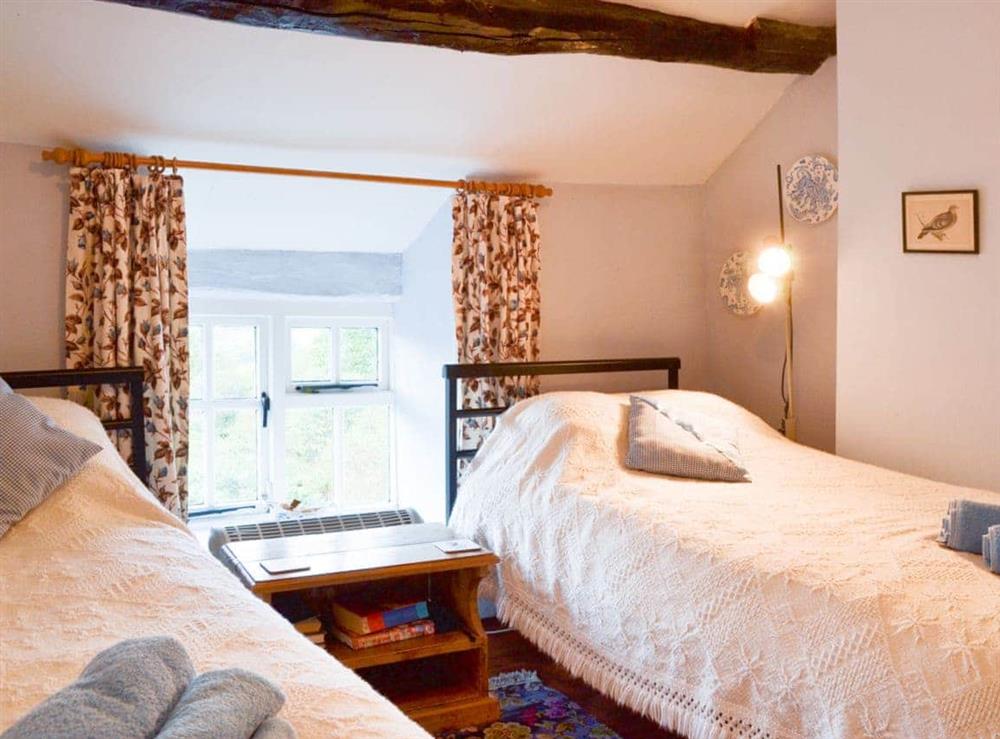 Lovely twin bedded room at Upper Stanbatch Cottage in Wentnor, near Bishops Castle, Shropshire