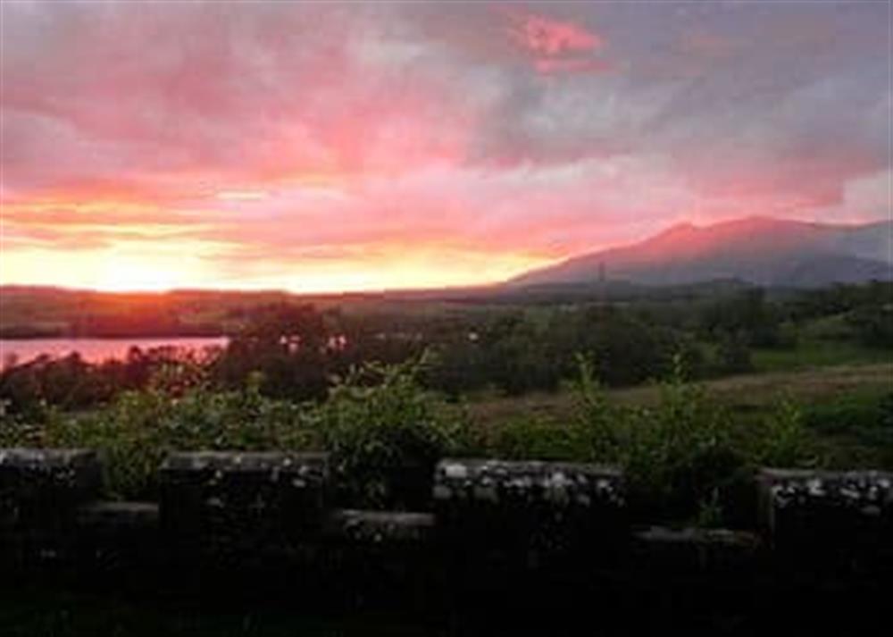 Sunset over loch awe at Upper Tower in South Lochaweside, Argyll