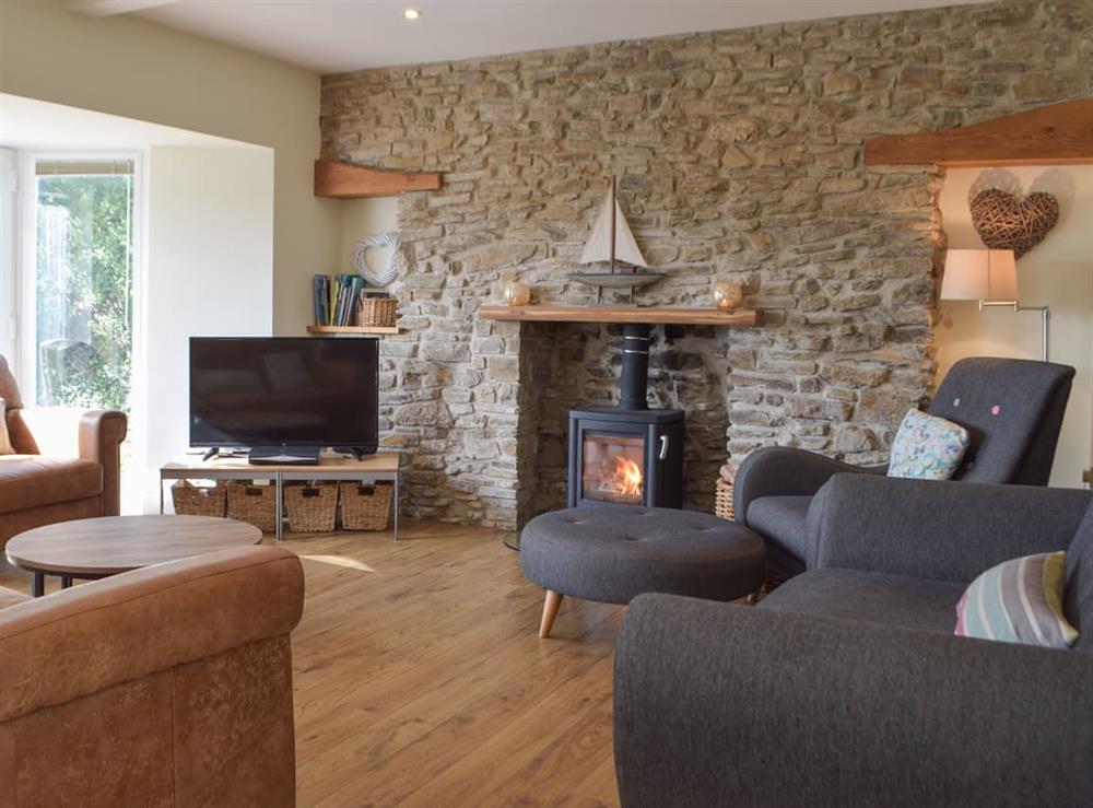 Living room at Upper White Gates in Little Haven, near Haverfordwest, Dyfed