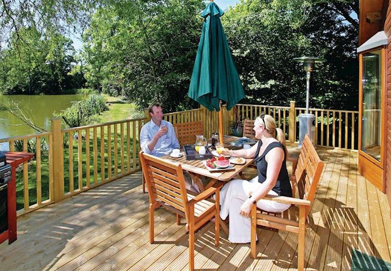 The park setting at Upton Lakes Lodges in Devon, South West of England