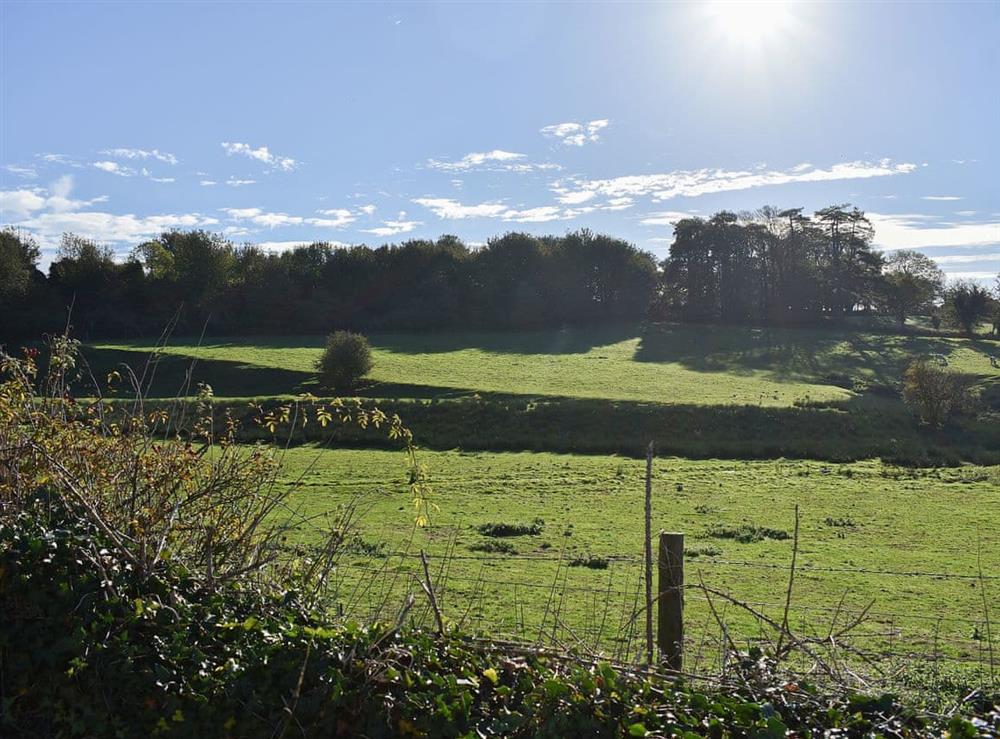 Wonderful rural views over the surrounding fields at Black Smiths Cottage, 