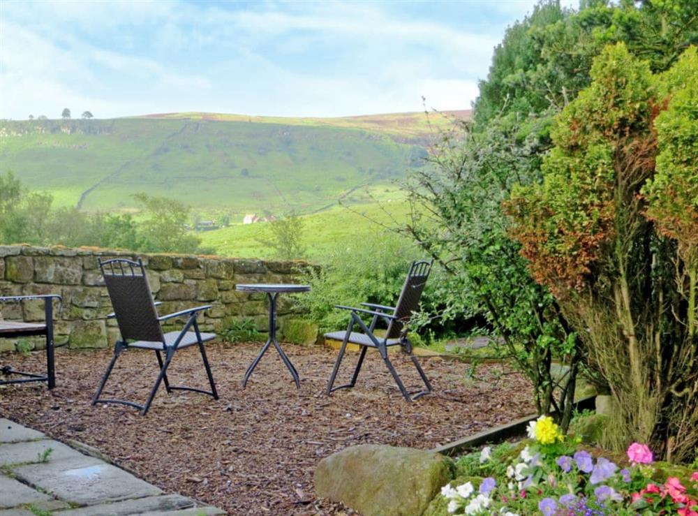Sitting-out-area at Valencourt in Rosedale, near Pickering, North Yorkshire