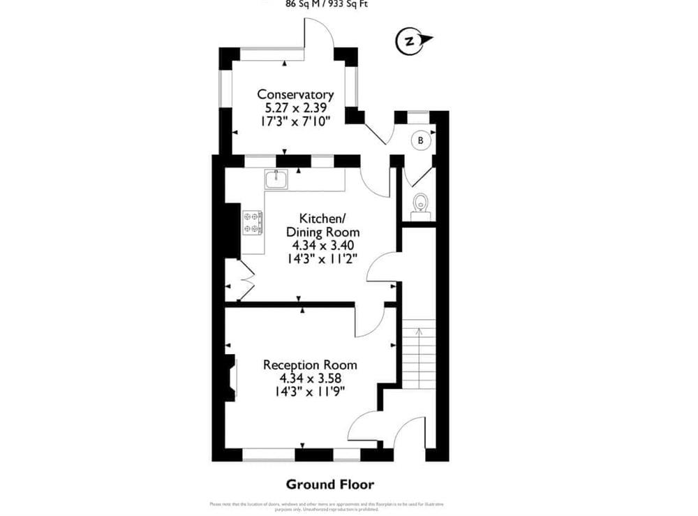 Floor plan at Valentine Cottage  in Keswick, Cumbria
