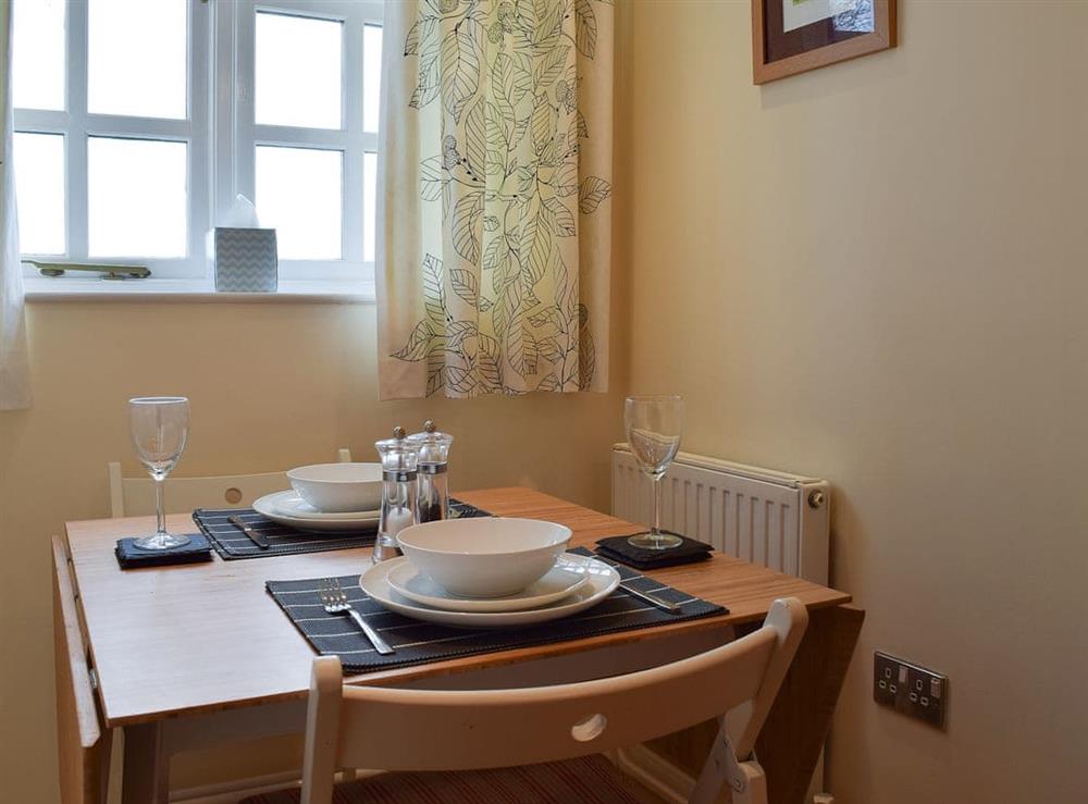 Modest dining area at Valeview Cottage in Great Malvern, Worcestershire, England