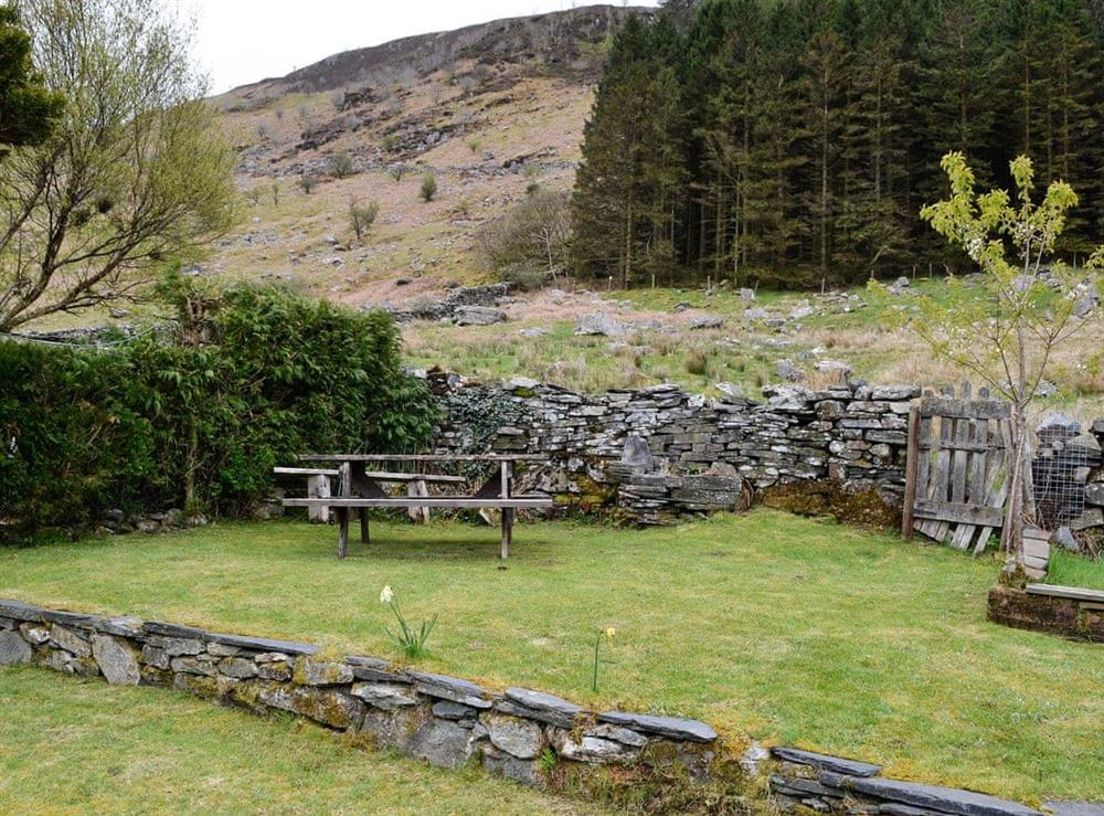 Garden at Valley Cottage in Cwm Penmachno, near Betws-y-Coed, Conwy, Gwynedd
