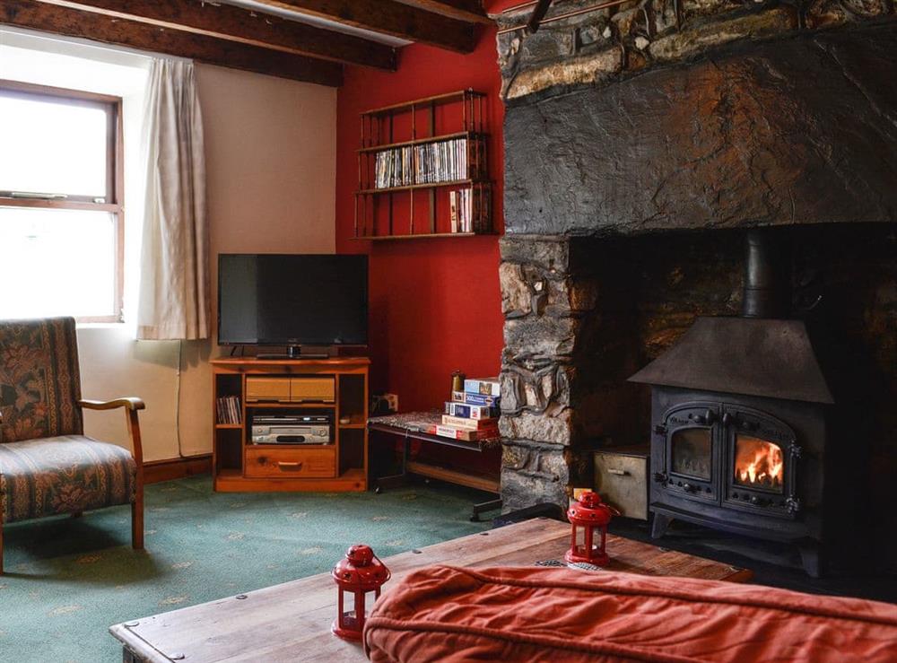 Living room with wood burner (photo 2) at Valley Cottage in Cwm Penmachno, near Betws-y-Coed, Conwy, Gwynedd