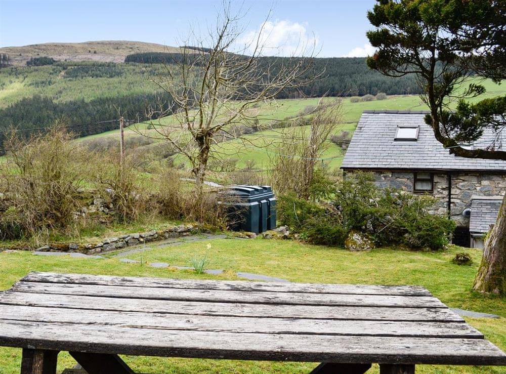 View from garden at Valley Cottage in Cwm Penmachno, near Betws-y-Coed, Conwy, Gwynedd