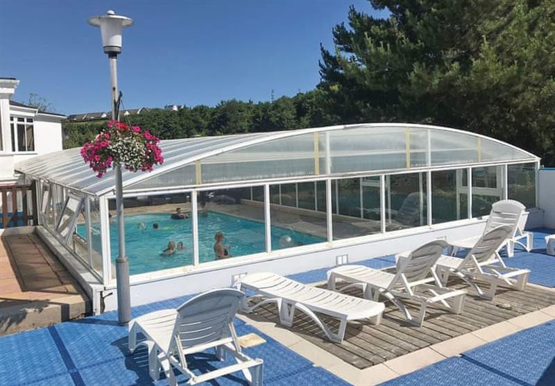 Indoor heated pool at Sunnyvale Holiday Park at Valley Grove Bungalows in Saundersfoot, Pembrokeshire