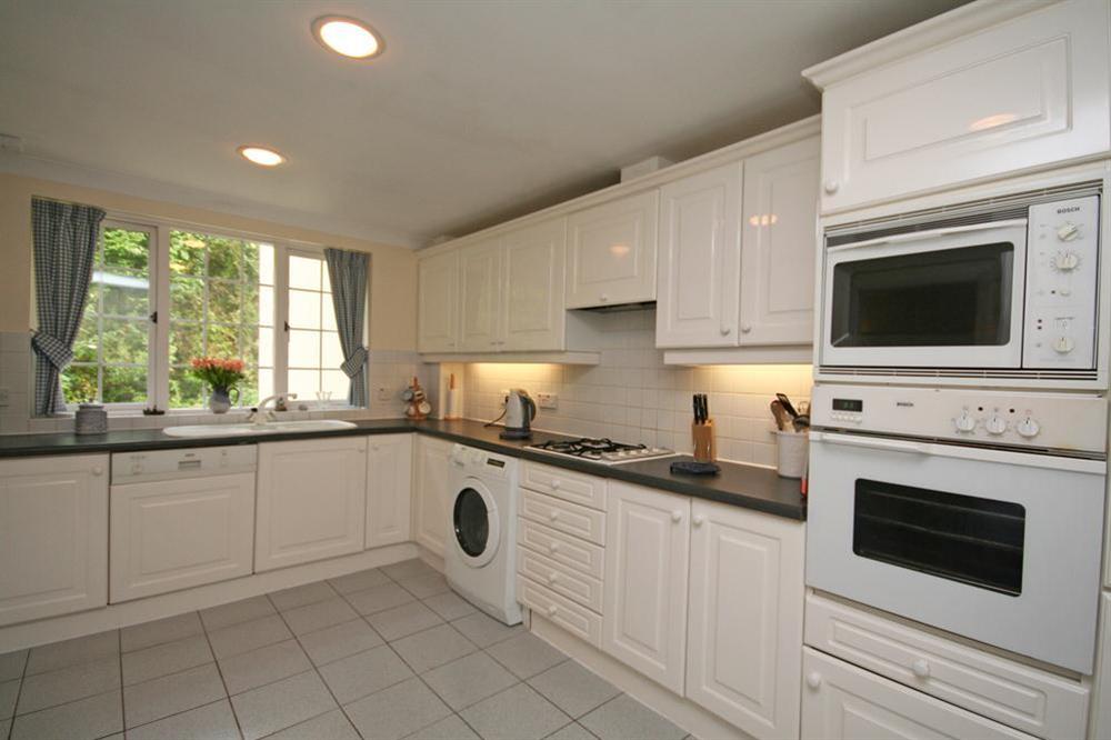 Well-equipped kitchen at Valley View (Salcombe) in Sandhills Road, Salcombe