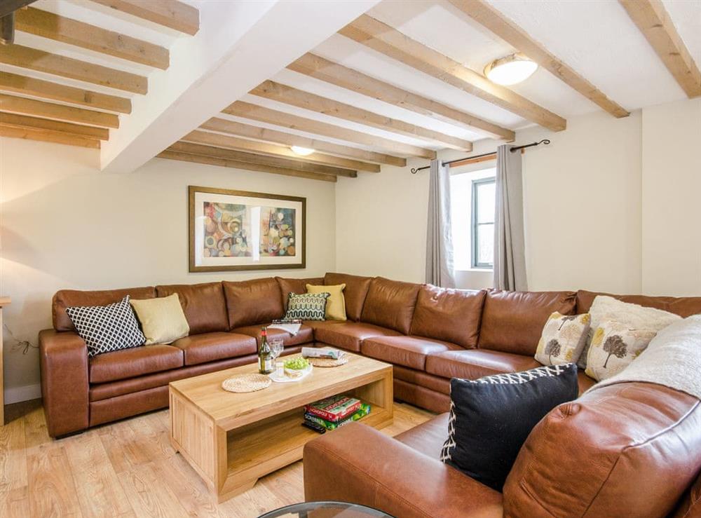 Cosy living space at Valley View Barn in Bradbourne, near Ashbourne, Derbyshire