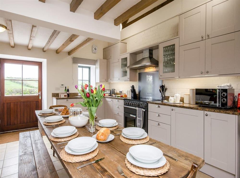 Kitchen & dining area at Valley View Barn in Bradbourne, near Ashbourne, Derbyshire