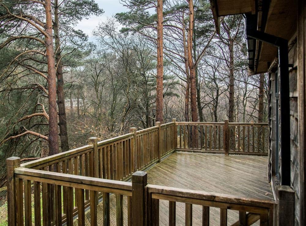 Relaxing, private decking area at Valley View Lodge in Weybourne, near Sheringham, Norfolk