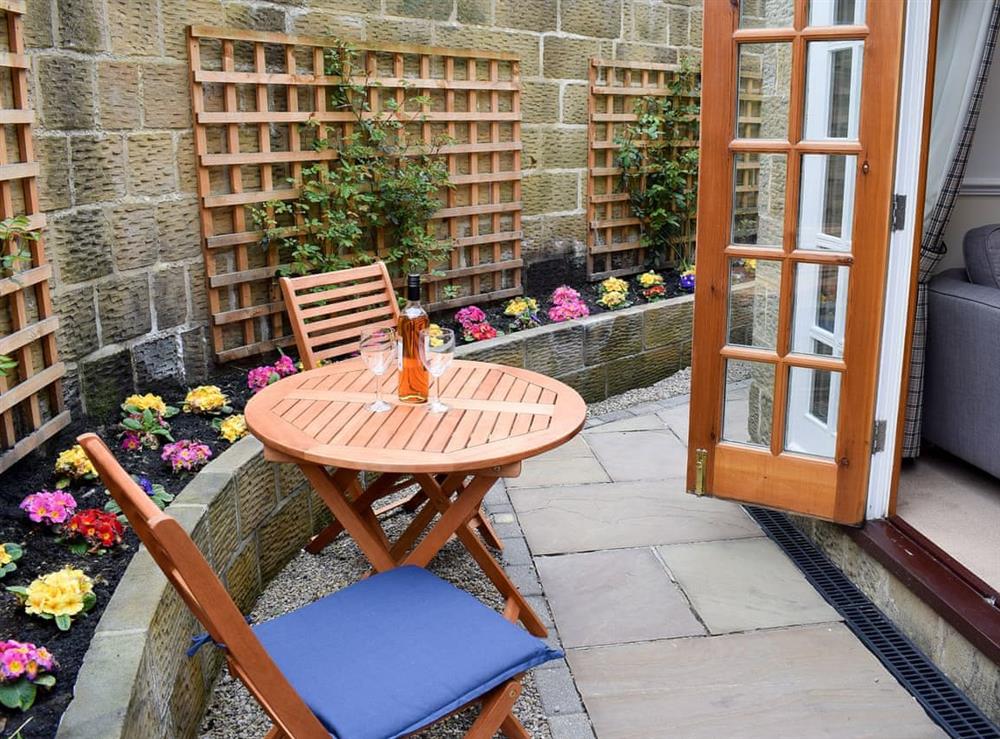 Sitting out area at Vanehouse Apartment in Osmotherley, near Northallerton, Yorkshire, North Yorkshire