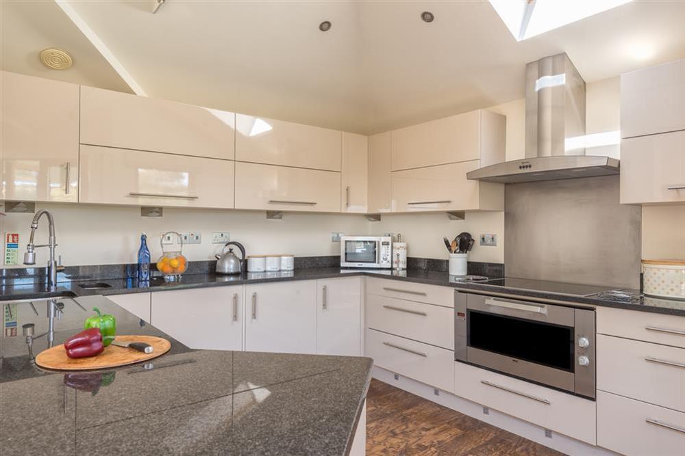 Bespoke kitchen is fully equipped to a very high standard at Vantage Point in Hillfield, Dartmouth