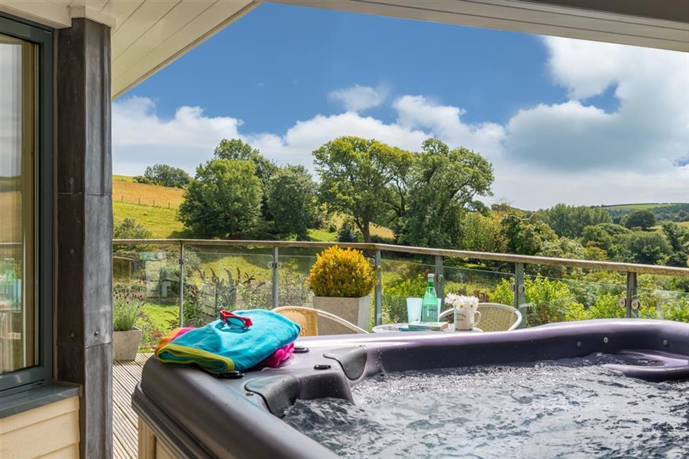 Sauna and large hot tub at Vantage Point in Hillfield, Dartmouth