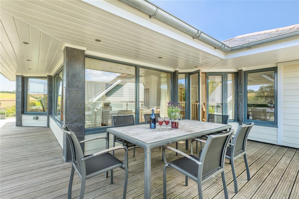 Seating area ideal for a leisurely breakfast or alfresco meal at Vantage Point in Hillfield, Dartmouth
