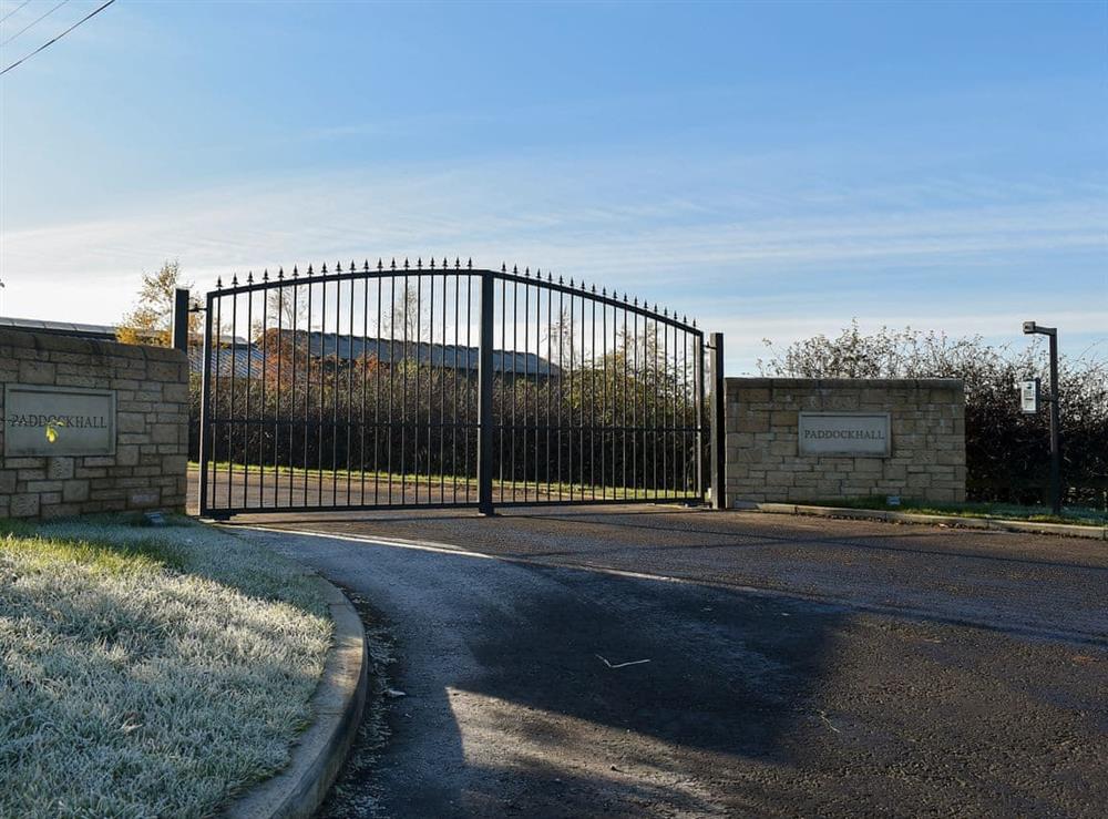 Entrance gates at Veleta in Linlithgow, near Edinburgh, West Lothian