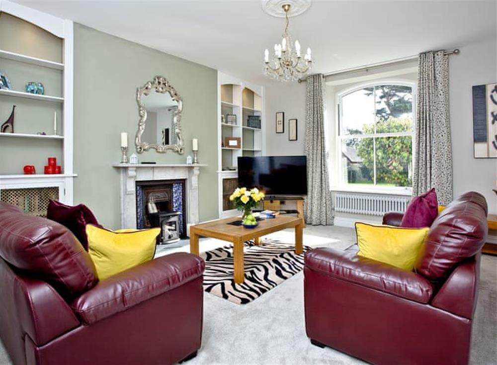 Grand living room at Veltham House Cottage in Bampton near Tiverton, Devon