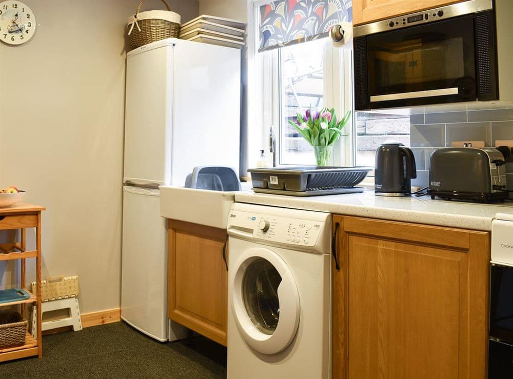 Laundry facilities in the kitchen at Viaduct View in Cullen, near Buckie, Highlands, Banffshire
