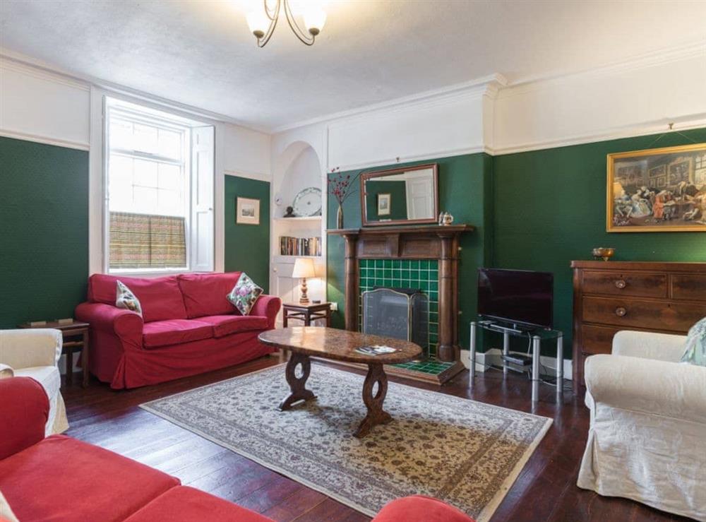 Comfortable living room with period features at Victoria House in Alnwick, Northumberland