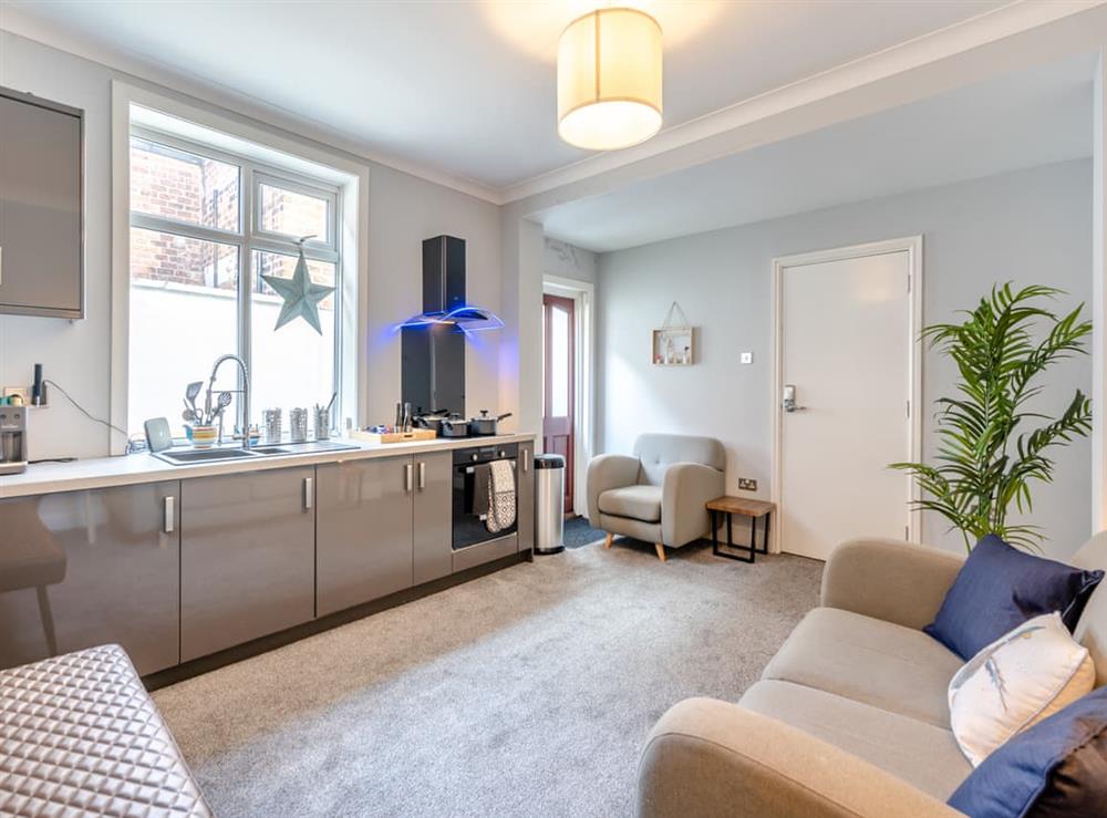 Open plan living space at Victorian Suites Apartment in Southport, Merseyside