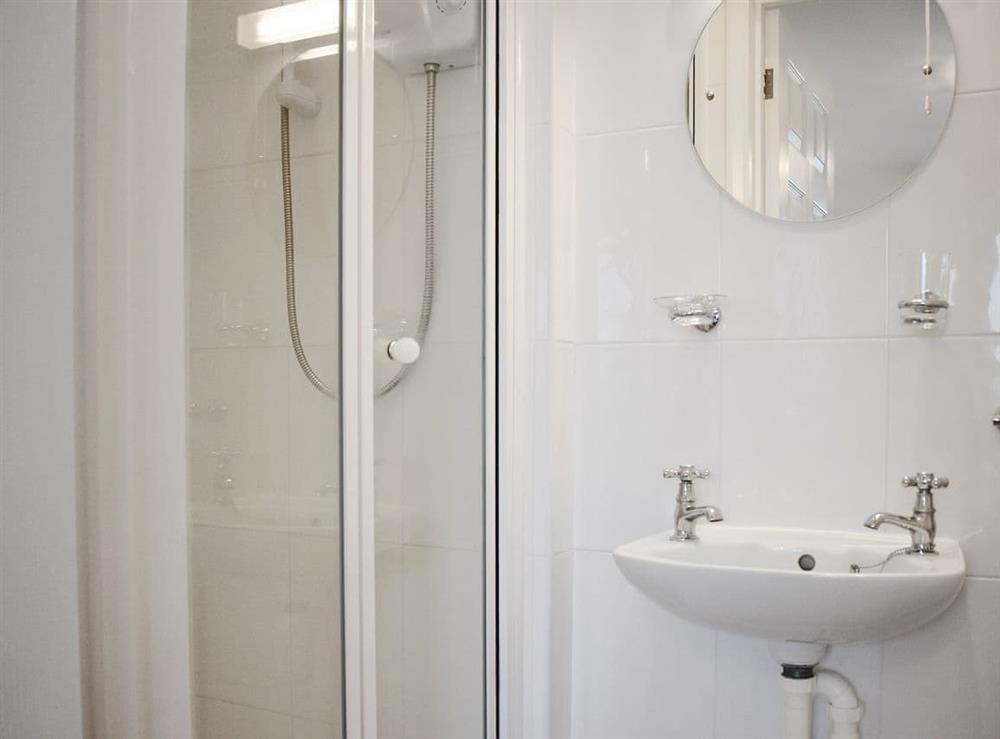 En-suite shower room at View Point in Near Torquay, Devon