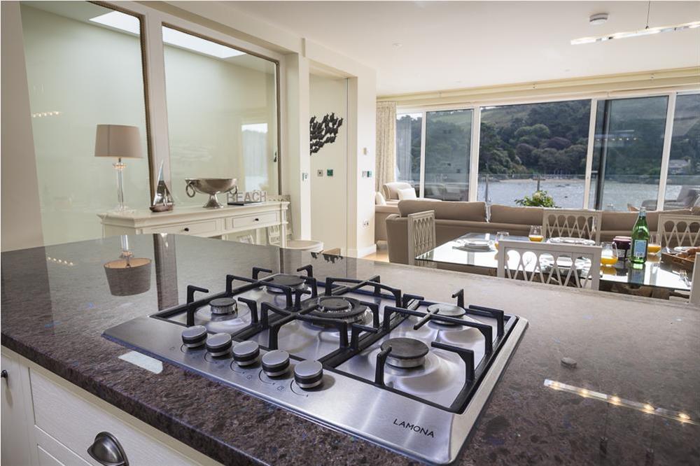 Elegant open plan kitchen at Villa 1, Estura in , Salcombe