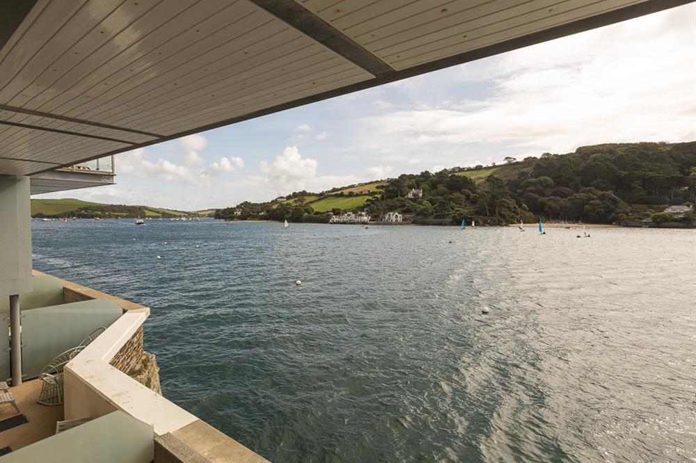 Views from en suite master bedroom balcony at Villa 1, Estura in , Salcombe
