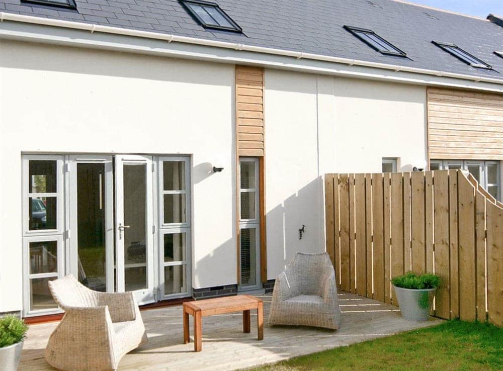 Sitting-out-area at Villa 23 in St Merryn, near Padstow, Cornwall