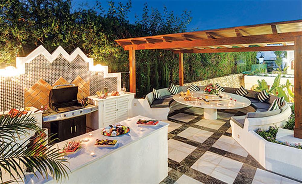 Dinner outside, with a barbeque at Villa Andalucia, Puerto Banus Costa del Sol, Mainland Spain