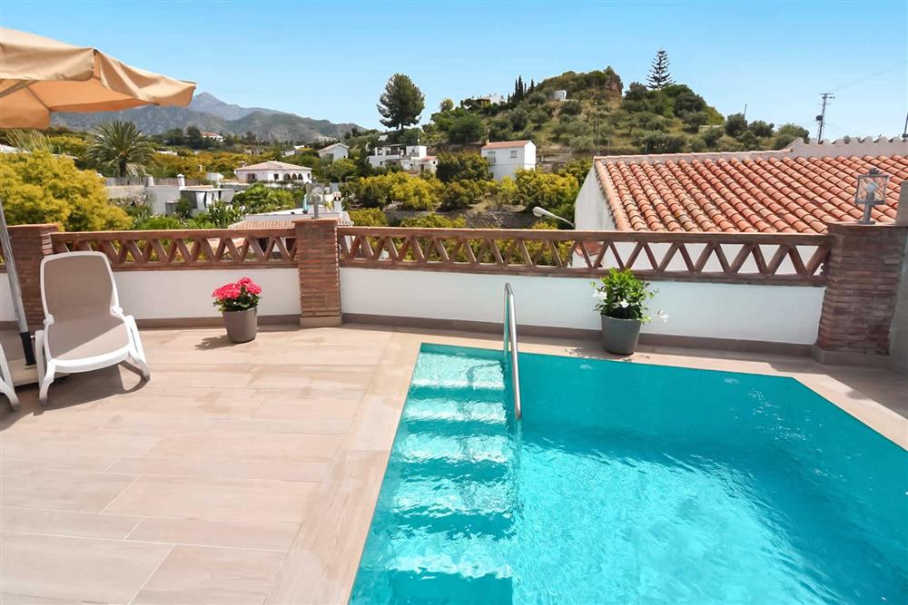 Pool, view at Villa Aurorita, Nerja, Andalucia