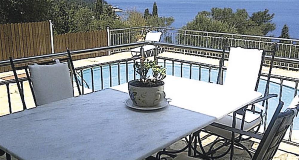 Al fresco dining at Villa Calithea, Loggos, Paxos