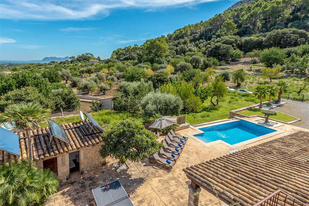 View, pool at Villa Can Gallardo, Pollensa, Mallorca