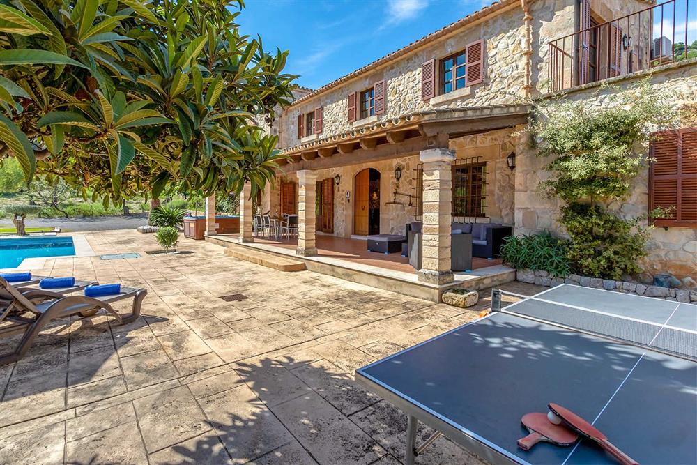 Villa exterior, table tennis at Villa Can Gallardo, Pollensa, Mallorca