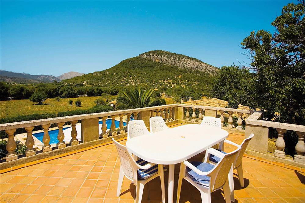 Views from the balcony at Villa Can Reus, Pollensa Mallorca, Spain