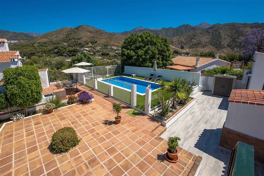 Pool, view at Villa Casa Linda, Nerja, Andalucia
