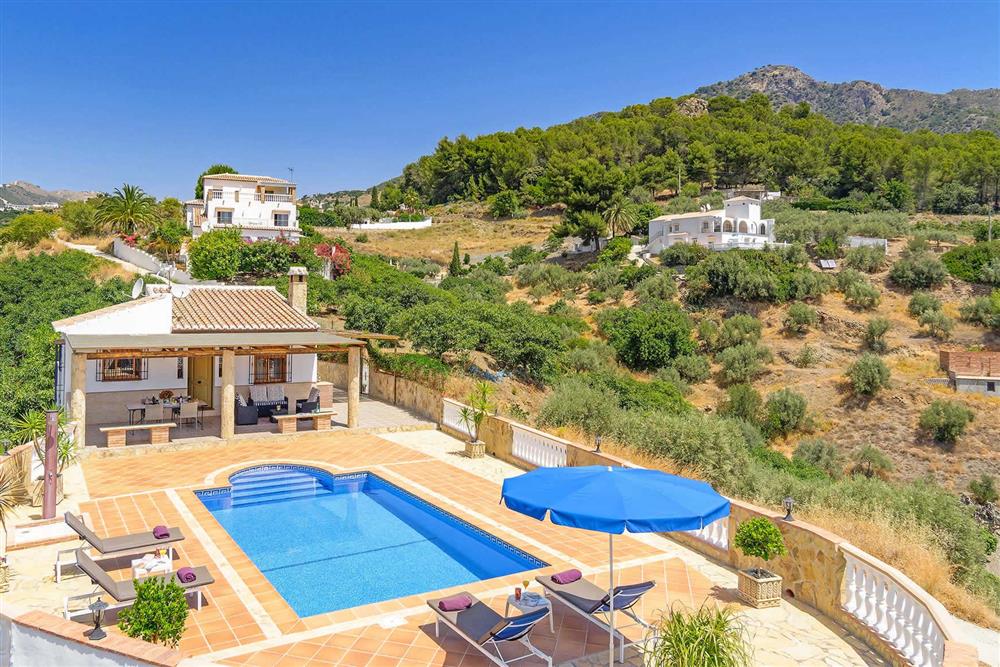 Aerial view at Villa Cortijo Herrero, Frigiliana, Andalucia