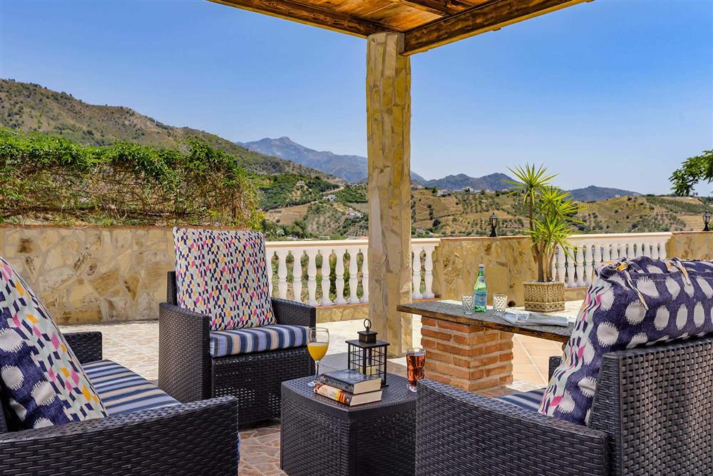 Seating area at Villa Cortijo Herrero, Frigiliana, Andalucia