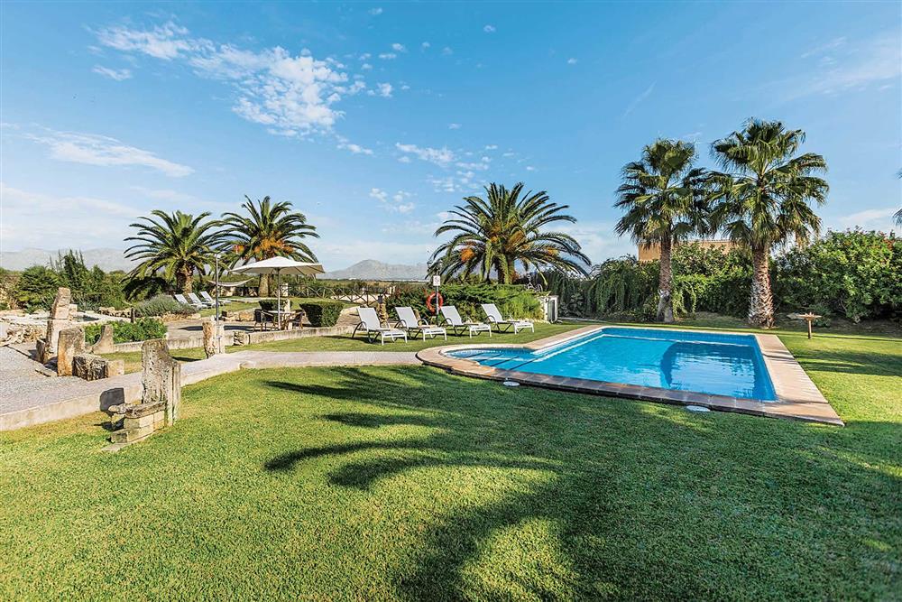 Garden, pool at Villa Cosme, Pollensa, Mallorca, Spain