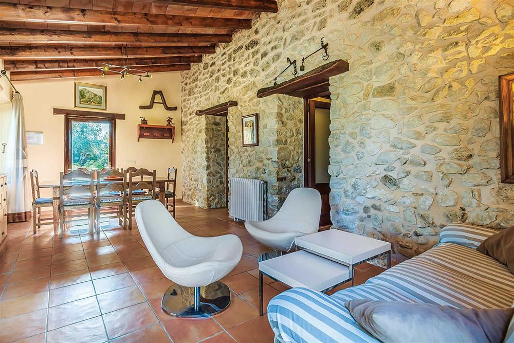 Seating area, dining room at Villa Cosme, Pollensa, Mallorca, Spain